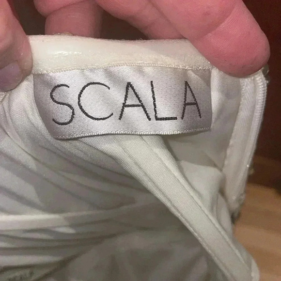 Scalia Sequins/ Off white Silk Dress-4 - Picture 12 of 13